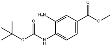 3-AMINO-4-TERT-BUTOXYCARBONYLAMINO-BENZOIC ACID METHYL ESTER 化学構造式