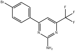 4-(4-溴苯基)-6-(三氟甲基)-2-嘧啶基苯胺, 327098-68-0, 结构式