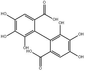 [1,1'-Biphenyl]-2,2'-dicarboxylic acid, 4,4',5,5',6,6'-hexahydroxy- Struktur