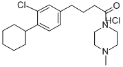 1-(4-(3-Chloro-4-cyclohexylphenyl)-1-oxobutyl)-4-methylpiperazine hydr ochloride 化学構造式