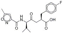 (αR)-4-Fluoro-α-[(3S)-4-Methyl-3-[[(5-Methyl-3-isoxazolyl)carbonyl]aMino]-2-oxopentyl]-benzenepropanoic Acid, 328086-55-1, 结构式