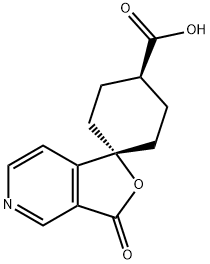 trans-3'-Oxo-spiro[cyclohexane-1,1'(3'H)-furo[3,4-c]pyridine]-4-carboxylic acid Structure