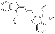 3-allyl-2-[3-[3-allylbenzothiazol-2(3H)-ylidene]prop-1-enyl]benzothiazolium bromide 结构式