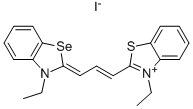 3-ethyl-2-[3-(3-ethyl-3H-benzoselenazol-2-ylidene)prop-1-enyl]benzothiazolium iodide 结构式