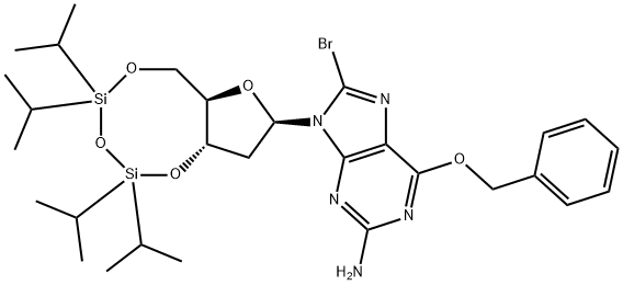 O6-Benzyl-8-bromo-N9-[3’,5’-O-(1,1,3,3-tetrakis(isopropyl)-1,3-disiloxanediyl)--D-2’-deoxyribofuranosyl]guanine
