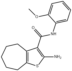 2-AMINO-N-(2-METHOXYPHENYL)-5,6,7,8-TETRAHYDRO-4H-CYCLOHEPTA[B]THIOPHENE-3-CARBOXAMIDE Structure