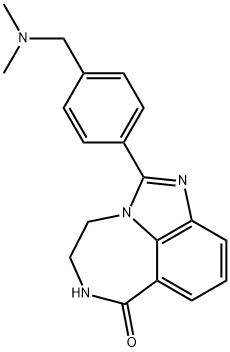 Imidazo[4,5,1-jk][1,4]benzodiazepin-7(4H)-one, 2-[4-[(dimethylamino)methyl]phenyl]-5,6-dihydro- Struktur