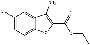 3-アミノ-5-クロロベンゾフラン-2-カルボン酸エチル 化学構造式