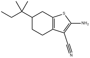 2-AMINO-6-(1,1-DIMETHYLPROPYL)-4,5,6,7-TETRAHYDRO-1-BENZOTHIOPHENE-3-CARBONITRILE Struktur