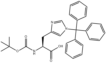 N-Boc-N'-三苯甲基-L-组氨酸,32926-43-5,结构式