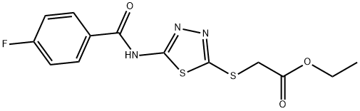 ethyl 2-({5-[(4-fluorobenzoyl)amino]-1,3,4-thiadiazol-2-yl}sulfanyl)acetate Structure