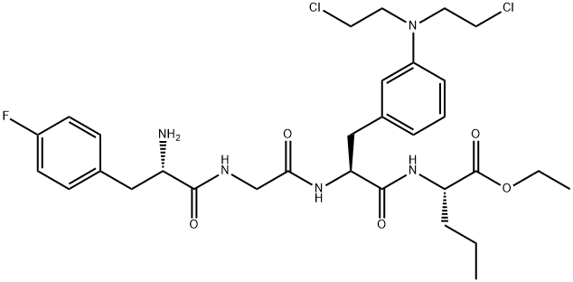 ethyl N-[3-[bis(2-chloroethyl)amino]-N-[N-(4-fluoro-3-phenyl-L-alanyl)glycyl]-3-phenyl-L-alanyl]-L-norvalinate Structure