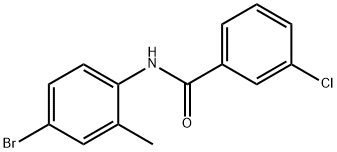 N-(4-溴-2-甲基苯)-3-氯苯甲酰胺 结构式