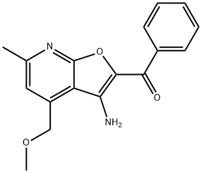 [3-amino-4-(methoxymethyl)-6-methylfuro[2,3-b]pyridin-2-yl](phenyl)methanone, 330558-93-5, 结构式