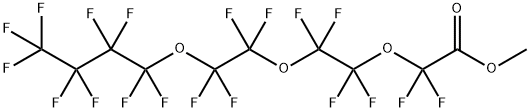 パーフルオロ-3,6,9-トリオキサトリデカン酸メチル 化学構造式