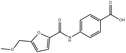 4-(5-(甲氧基甲基)呋喃-2-甲酰胺基)苯甲酸, 330638-42-1, 结构式