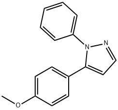 1-フェニル-5-(4-メトキシフェニル)-1H-ピラゾール 化学構造式