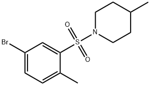 1-((5-溴-2-甲基苯基)磺酰)-4-甲基哌啶, 330830-29-0, 结构式