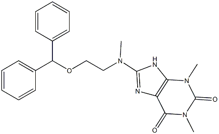 8-[2-(DiphenylMethoxy)-N-MethylethylaMino]-1,3-diMethylxanthine, 33120-34-2, 结构式