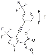 (Z)-methyl 2-(4-(2-(3,5-bis(trifluoromethyl)phenyl)ethynyl)-1-methyl-3-(trifluoromethyl)-1H-pyrazol-5-yl)-3-methoxyacrylate Structure
