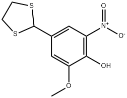 4-(1,3-dithiolan-2-yl)-2-methoxy-6-nitrobenzenol 化学構造式
