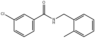3-氯-N-(2-甲基苄基)苯甲酰胺, 331638-61-0, 结构式