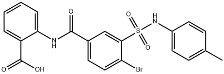 2-(4-broMo-3-(N-p-tolylsulfaMoyl)benzaMido)benzoic acid,331653-67-9,结构式