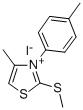 4-Methyl-2-(methylthio)-3-p-tolyl-thiazoliumiodide,33167-55-4,结构式