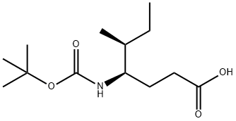 (4R,5S)-4-((叔丁氧基羰基)氨基)-5-甲基庚酸 结构式