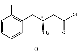 (S)-3-氨基-4-(2-氟苯基)丁酸盐酸盐,331763-61-2,结构式