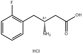 (R)-3-氨基-4-(2-氟苯基)-丁酸盐酸盐, 331763-62-3, 结构式