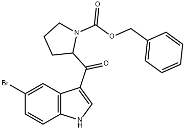 benzyl 2-(5-broMo-1H-indole-3-carbonyl)pyrrolidine-1-carboxylate 化学構造式