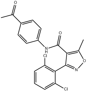 N-(4-acetylphenyl)-3-(2,6-dichlorophenyl)-5-methyl-4-isoxazolecarboxamide Structure