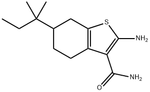 2-AMINO-6-(1,1-DIMETHYLPROPYL)-4,5,6,7-TETRAHYDRO-1-BENZOTHIOPHENE-3-CARBOXAMIDE Structure