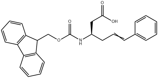 FMOC-(R)-3-AMINO-(6-PHENYL)-5-HEXENOIC ACID 化学構造式