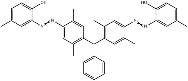 2,2'-[benzylidenebis[(2,5-dimethyl-4,1-phenylene)azo]]bis[p-cresol]  Structure