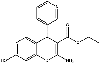 ETHYL 2-AMINO-7-HYDROXY-4-(PYRIDIN-3-YL)-4H-CHROMENE-3-CARBOXYLATE, 332164-34-8, 结构式