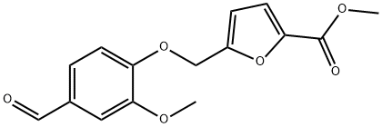 5-[(4-ホルミル-2-メトキシフェノキシ)メチル]-2-フロ酸メチル 化学構造式