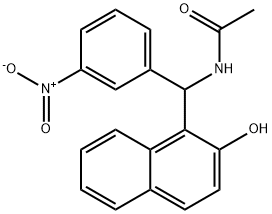 1-[α-(アセチルアミノ)-3-ニトロベンジル]-2-ナフトール 化学構造式