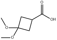 Cyclobutanecarboxylic acid, 3,3-dimethoxy- (9CI) Structure