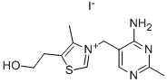 3-(2-メチル-4-アミノピリミジン-5-イルメチル)-4-メチル-5-(2-ヒドロキシエチル)チアゾール-3-イウム·ヨージド 化学構造式