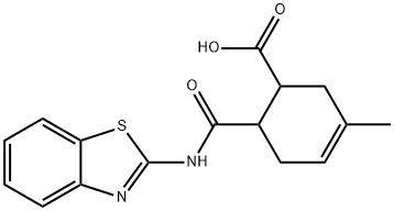 6-(BENZOTHIAZOL-2-YLCARBAMOYL)-3-METHYL-CYCLOHEX-3-ENECARBOXYLIC ACID 结构式