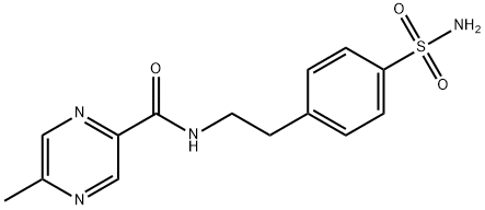 2-[4-氨基磺酰-苯基]-乙基-5-甲基吡嗪甲酰胺, 33288-71-0, 结构式