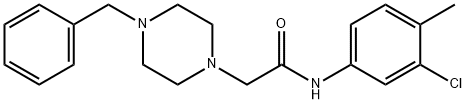 2-(4-BENZYLPIPERAZINO)-N-(3-CHLORO-4-METHYLPHENYL)ACETAMIDE,332908-98-2,结构式