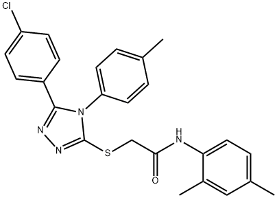 2-{[5-(4-chlorophenyl)-4-(4-methylphenyl)-4H-1,2,4-triazol-3-yl]sulfanyl}-N-(2,4-dimethylphenyl)acetamide,332947-78-1,结构式