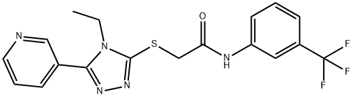 2-{[4-ethyl-5-(3-pyridinyl)-4H-1,2,4-triazol-3-yl]sulfanyl}-N-[3-(trifluoromethyl)phenyl]acetamide Structure