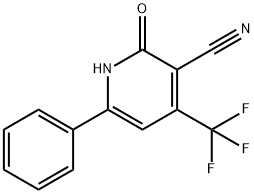 1,2-ジヒドロ-2-オキソ-6-フェニル-4-(トリフルオロメチル)-3-ピリジンカルボニトリル 化学構造式