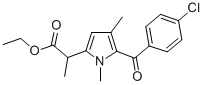 ethyl 5-(4-chlorobenzoyl)-alpha,1,4-trimethyl-1H-pyrrole-2-acetate,33369-43-6,结构式