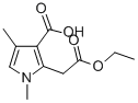 3-(ヒドロキシカルボニル)-1,4-ジメチル-1H-ピロール-2-酢酸エチル 化学構造式