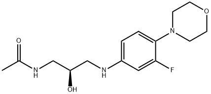 N-[(2R)-3-[[3-氟-4-（4-吗啉基）苯基]氨基]-2-羟丙基]乙酰胺,333753-67-6,结构式